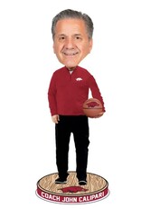 Bobblehead Hall Of Fame Razorback Coach John Calipari Bobblehead in a cardinal red quarter zip pullover