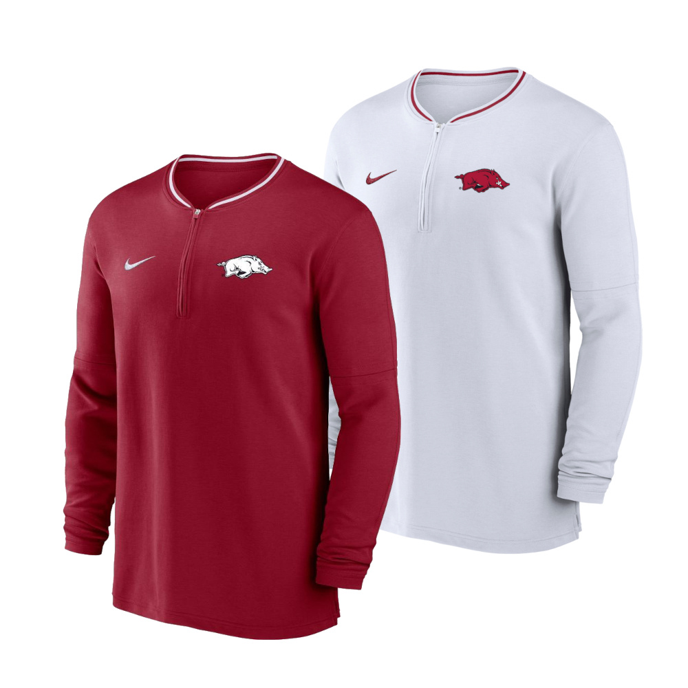 Razorback NIKE DRI-FIT Coaches Sideline Lightweight Half Zip Crew