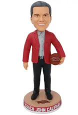 Bobblehead Hall Of Fame Razorback Basketball Coach John Calipari Bobblehead in a checkered, cardinal red blazer