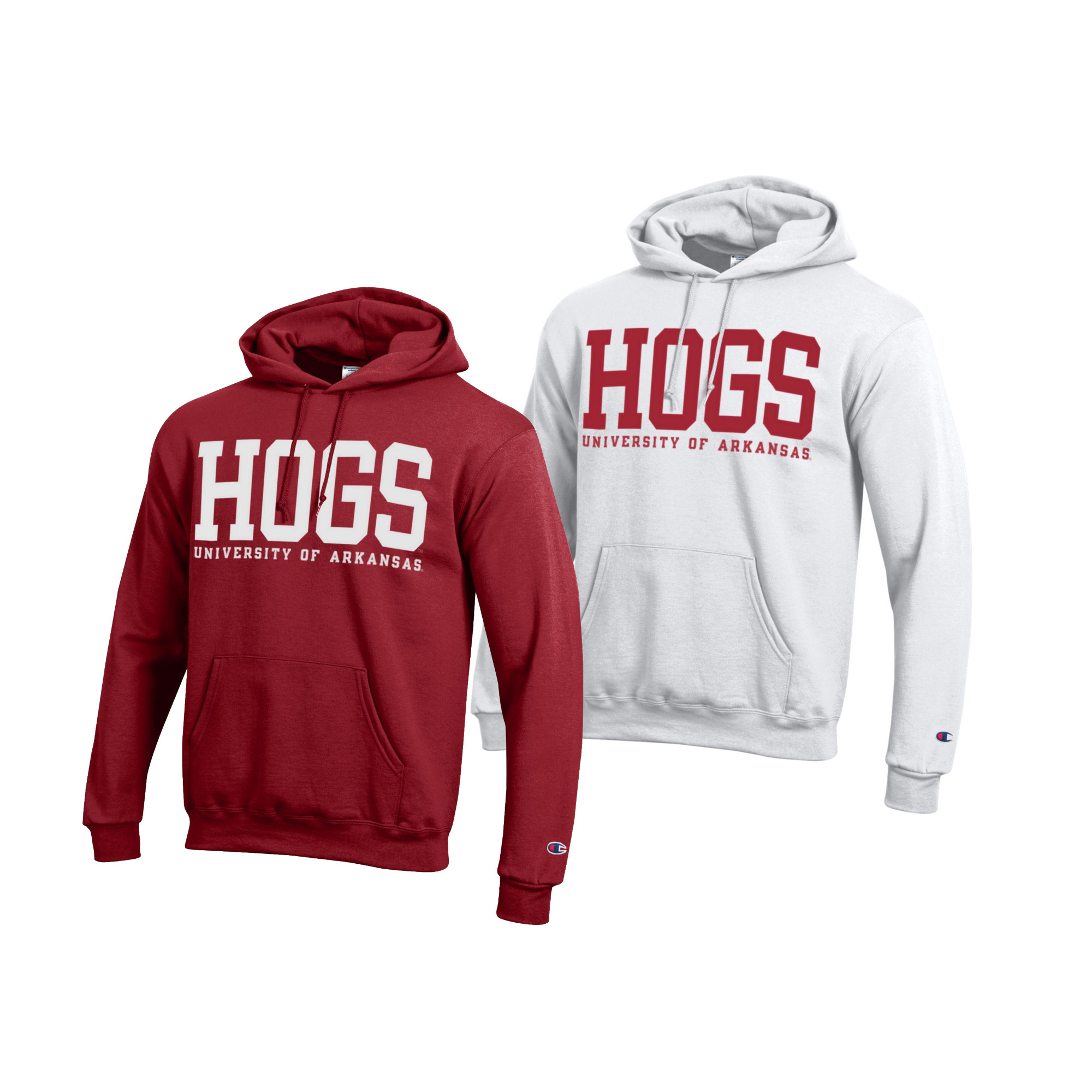 Champion Razorback Powerblend HOGS Contrasting  Versa Twill Hood