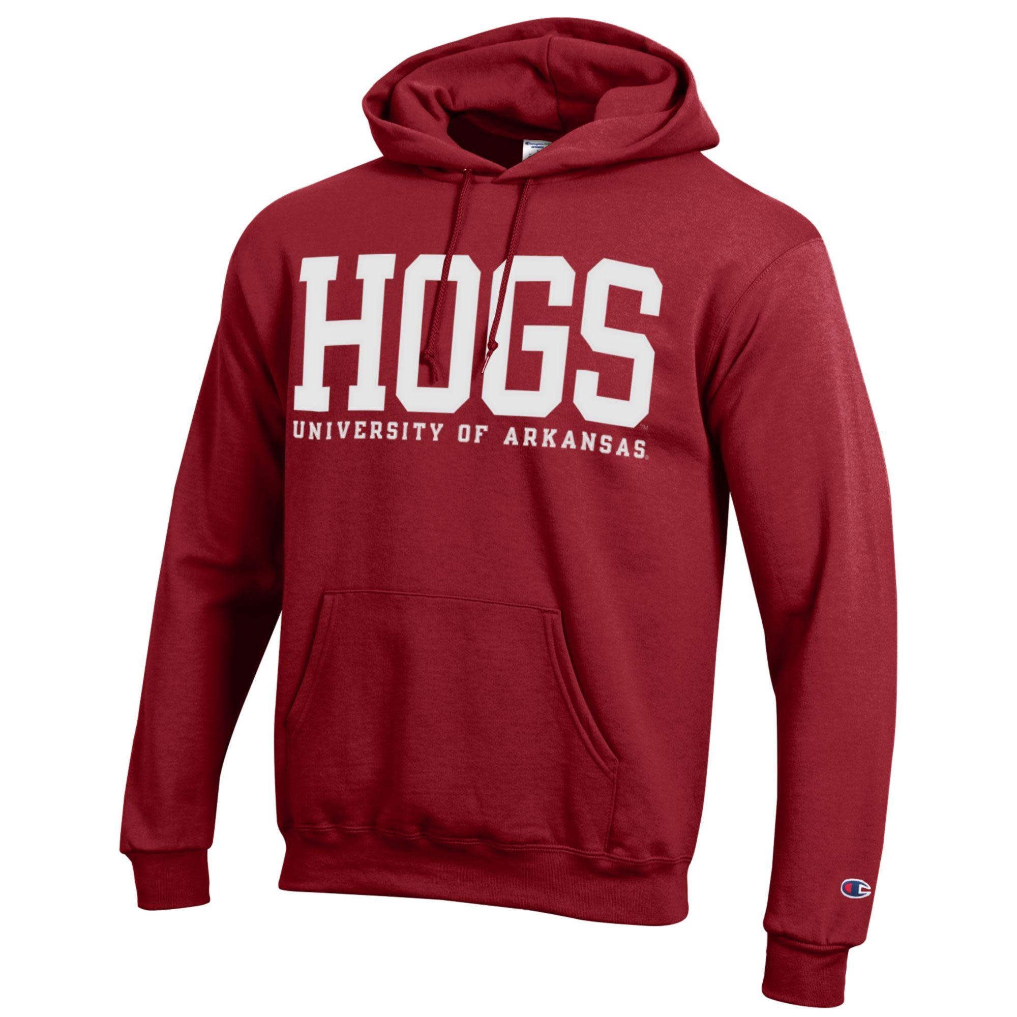 Champion Razorback Powerblend HOGS Contrasting  Versa Twill Hood