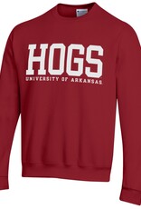 Champion Razorback Powerblend HOGS Contrasting  Versa Twill Crew