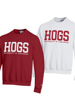 Champion Razorback Powerblend HOGS Contrasting  Versa Twill Crew