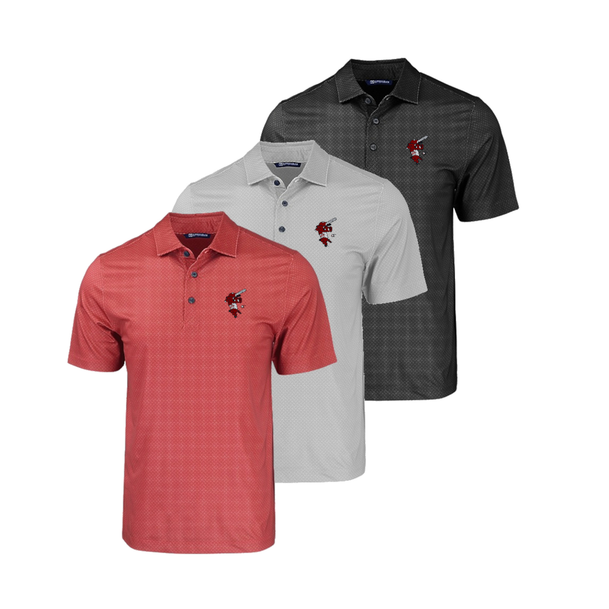 Cutter & Buck Razorback Ribby Pike Eco Tonal Geo Print Polo