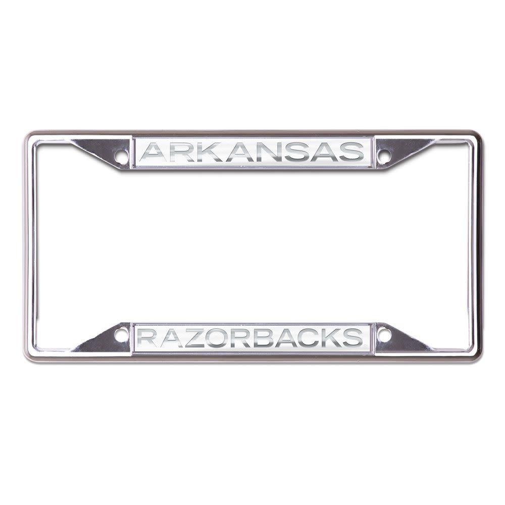 Wincraft Razorback Inlaid Metal White License Frame
