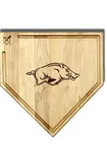 Baseball BBQ Razorback Baseball 17" Home Plate Cutting Board W/Trough
