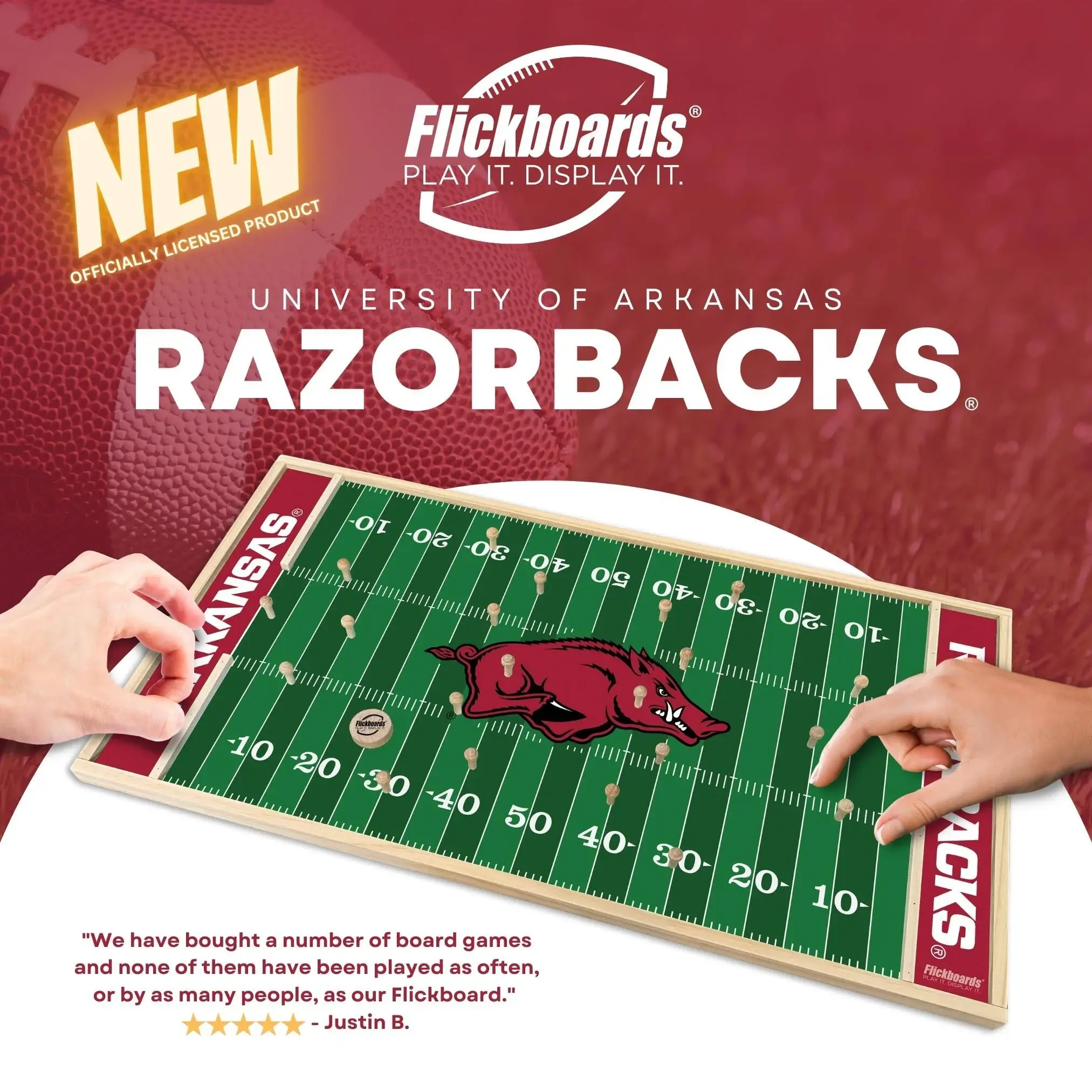 Flickboard Arkansas Razorback Flickboard Game