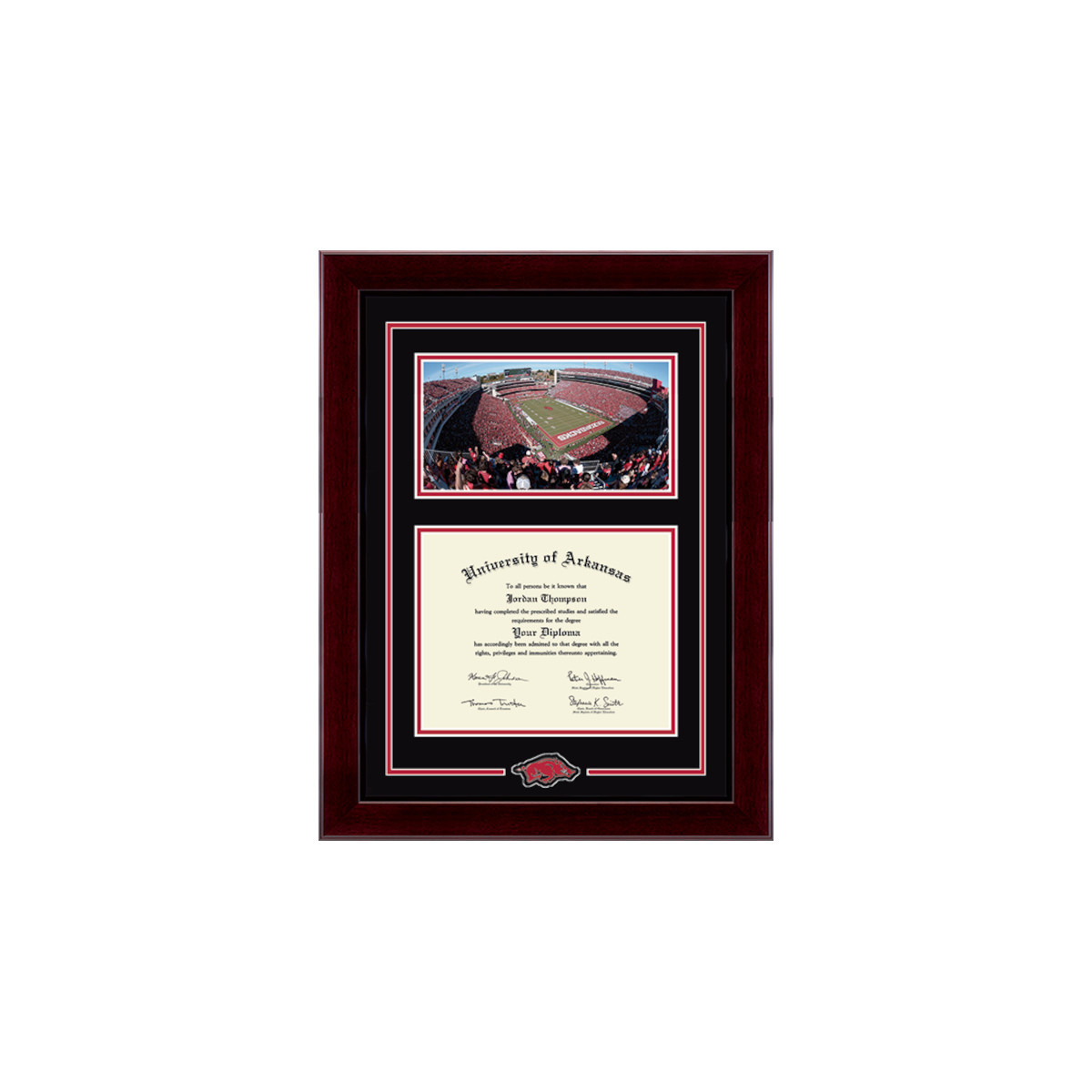 Church Hill University Of Arkansas Campus Scene Spirit Medallion Diploma Frame