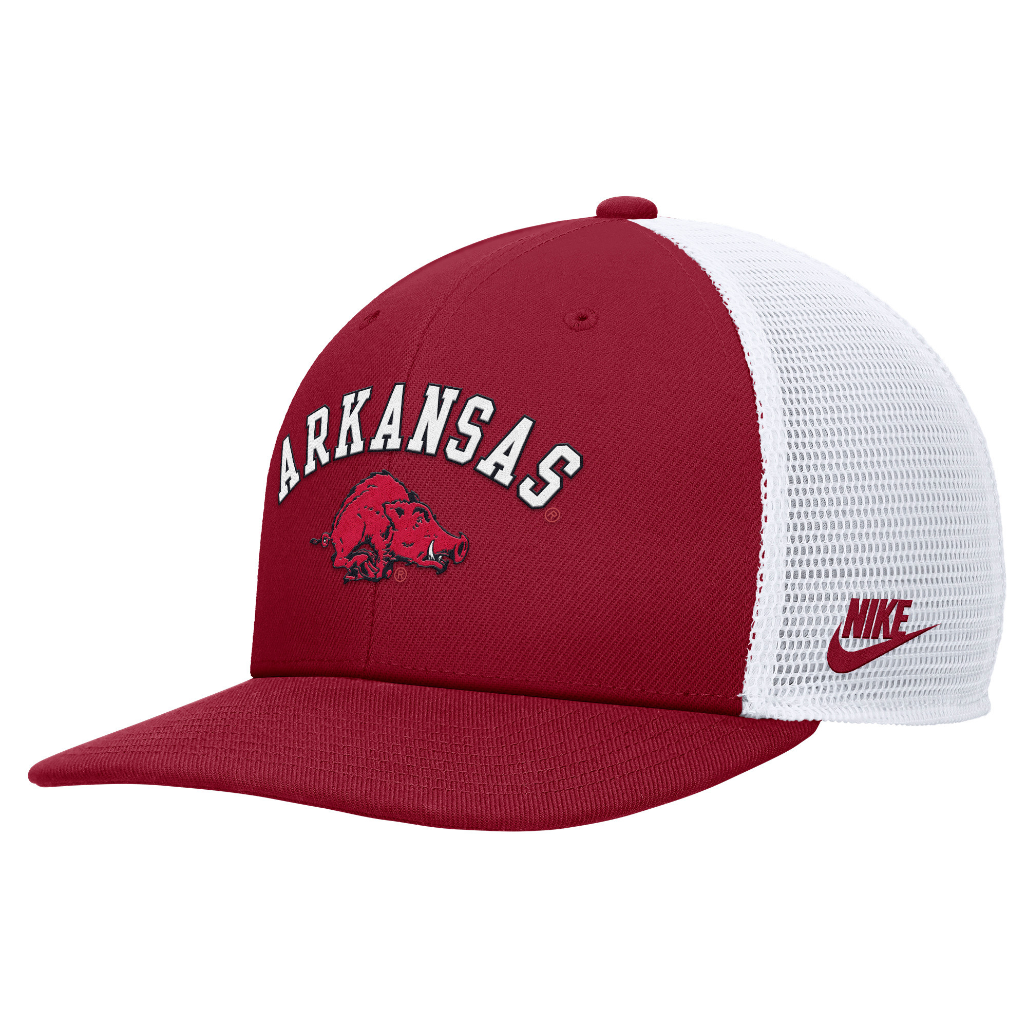 Razorback NIKE Pro Flat Bill Vintage Hog Mesh Back 25
