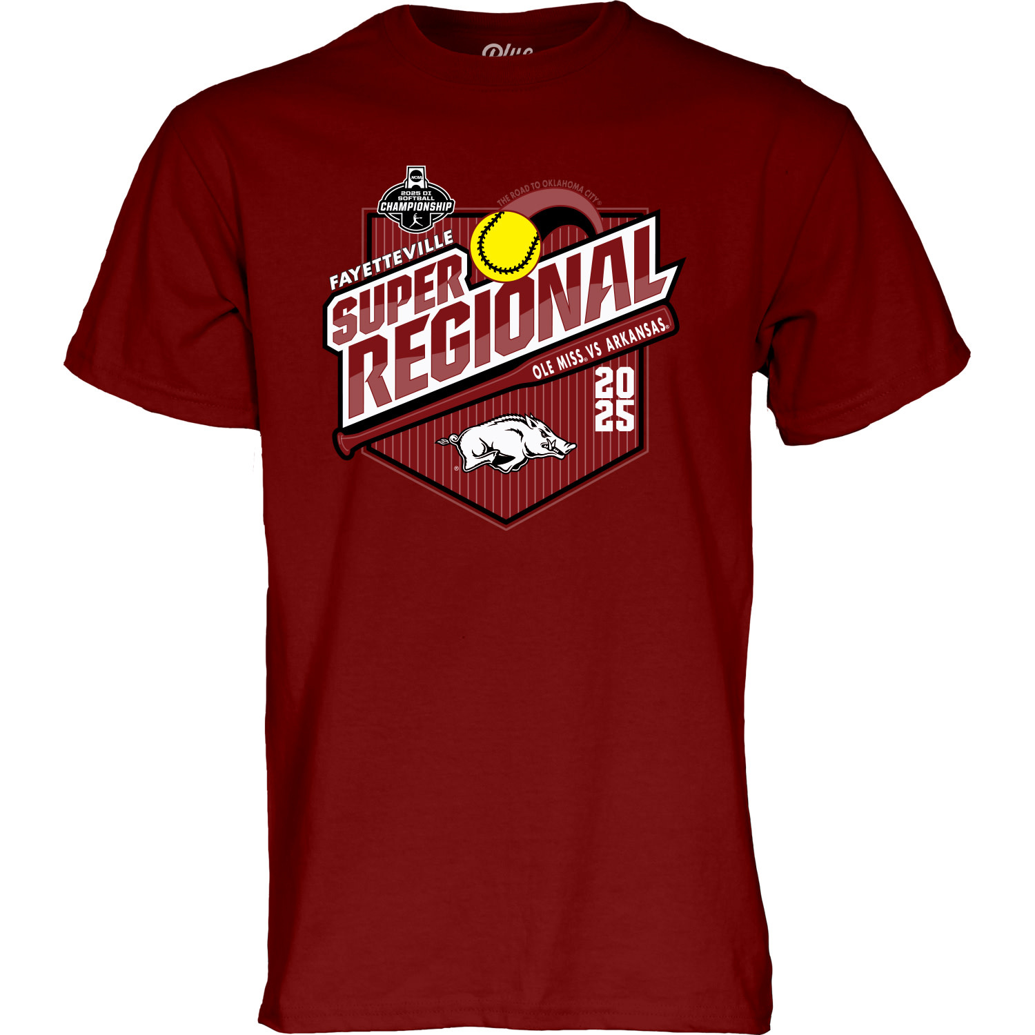 Blue 84 Razorback Softball 2025 Fayetteville Super Regional Tee