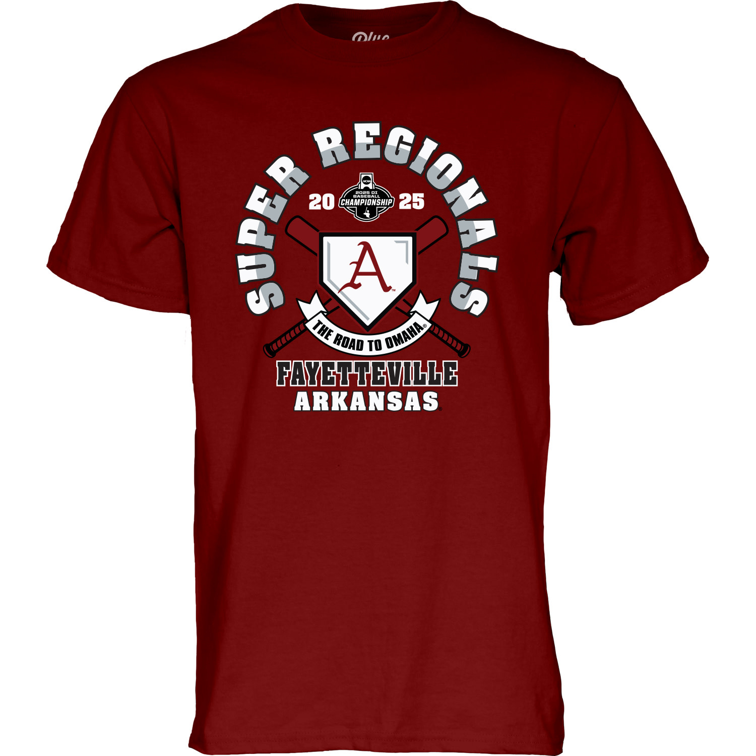 Blue 84 Razorback 2025 Fayetteville NCAA Baseball Super Regional Burn Back SST