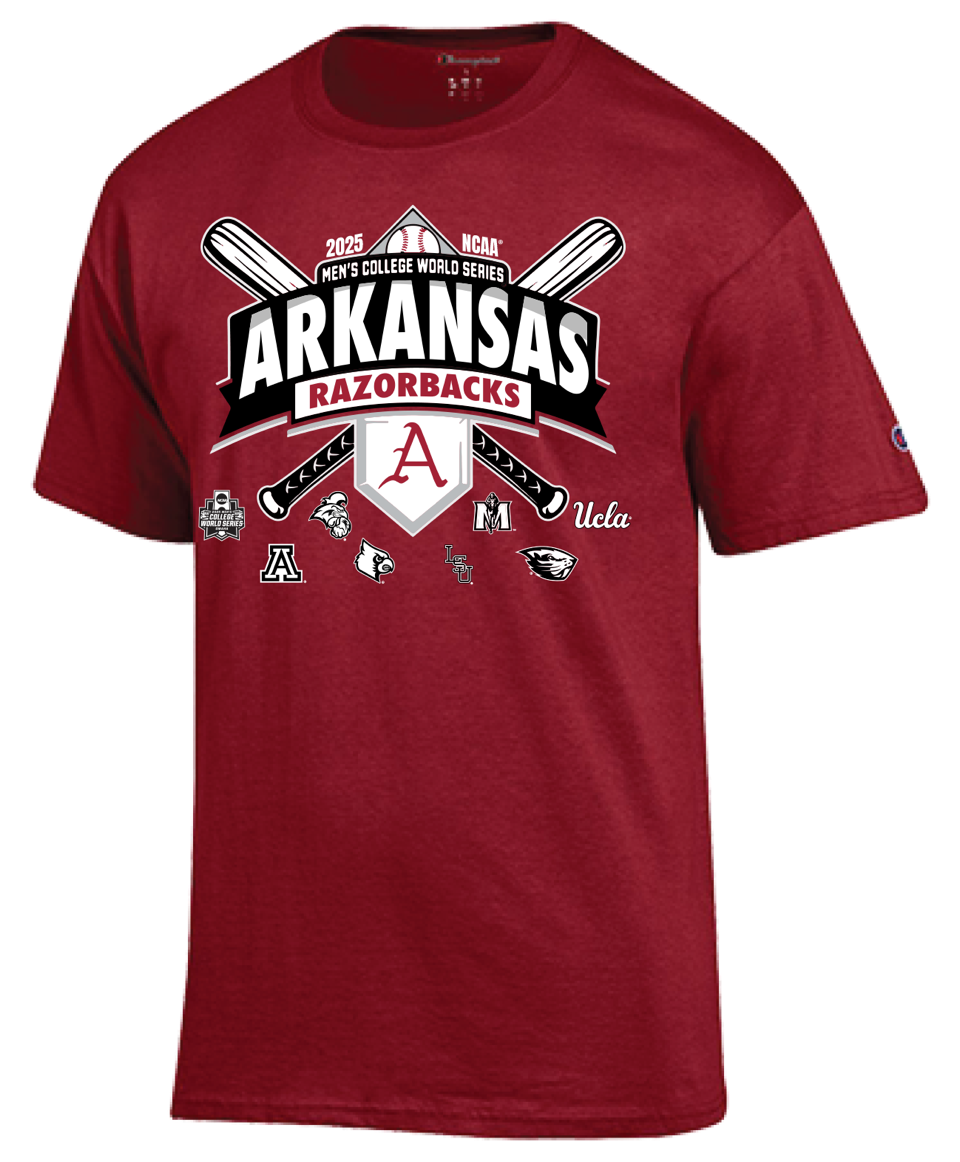 Champion Razorback Men's CWS Omaha 8 Teams