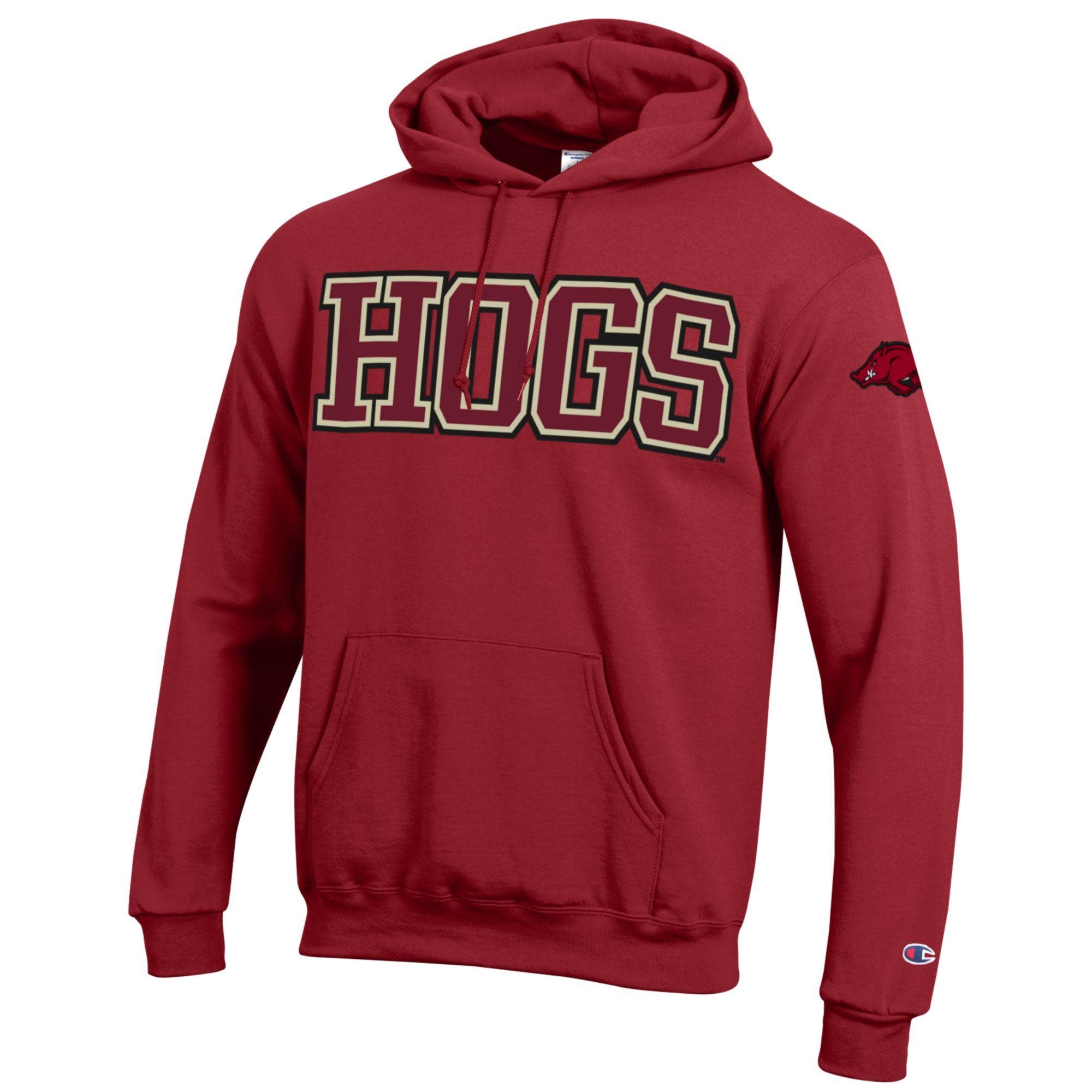 Champion Razorback HOGS Chenille Powerblend Hood