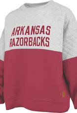 Pressbox Razorback Kaia Women's Priscilla Quilted Crew Fleece