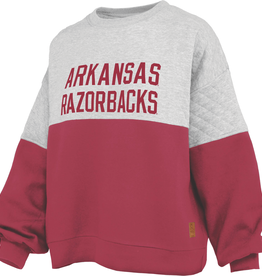 Pressbox Razorback Kaia Women's Priscilla Quilted Crew Fleece