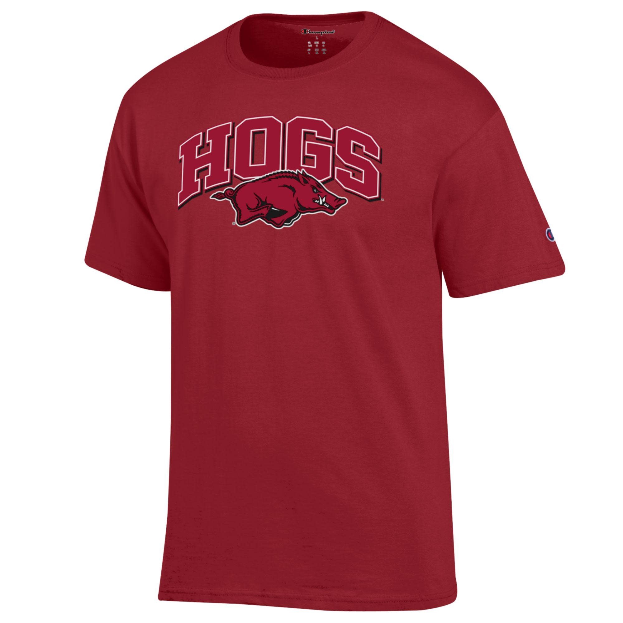 Champion Razorbacks Arched HOGS ov Mascot Basic SST
