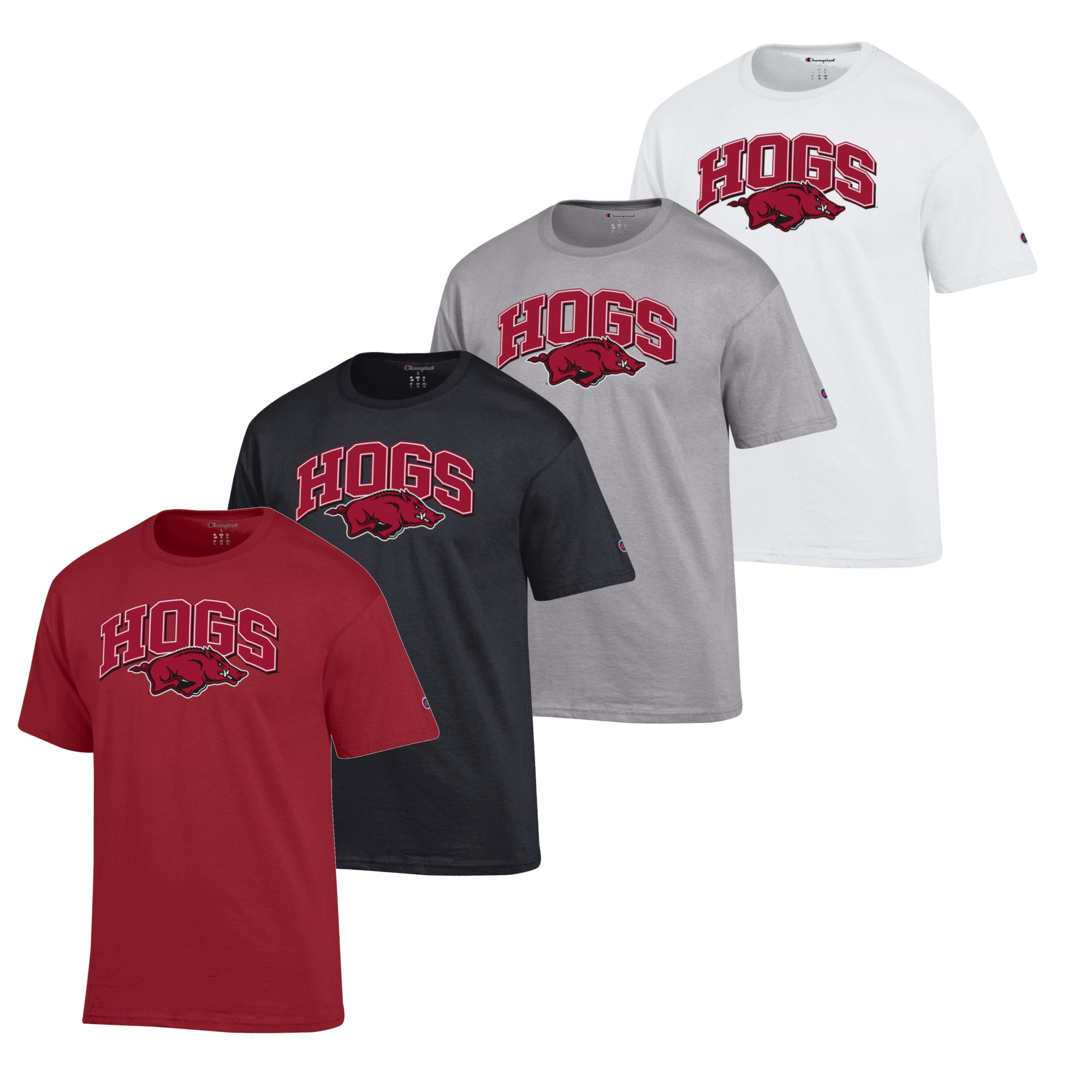 Champion Razorbacks Arched HOGS ov Mascot Basic SST
