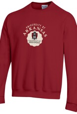 Champion Razorback UofA Powerblend Sueded Faux-Seal Crew