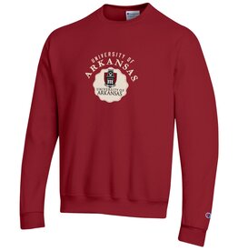 Champion Razorback UofA Powerblend Sueded Faux-Seal Crew
