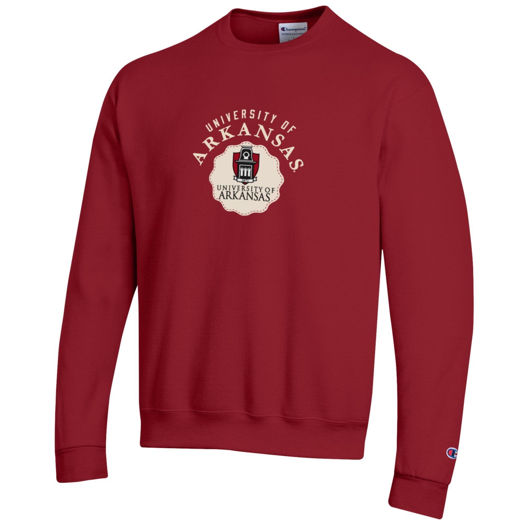 Champion Razorback UofA Powerblend Sueded Faux-Seal Crew