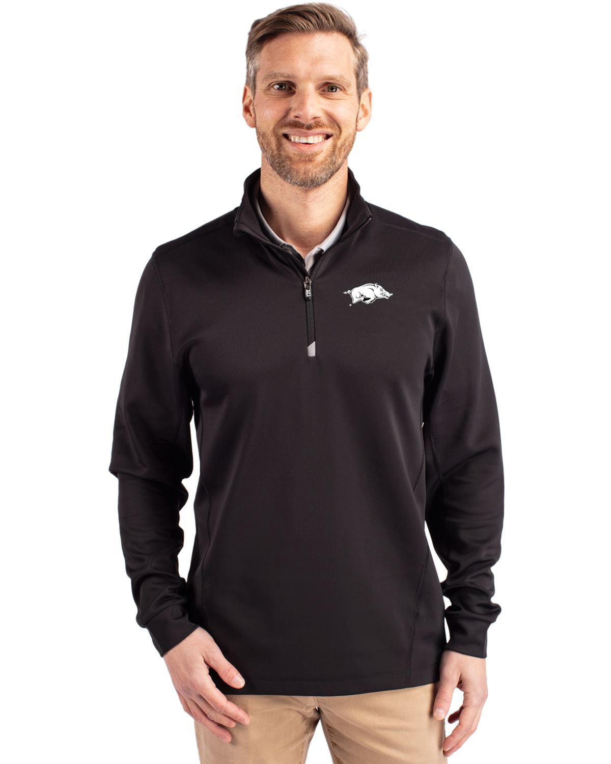 Cutter & Buck Razorback Traverse Stretch Eco Quarter Zip Mens Pullover