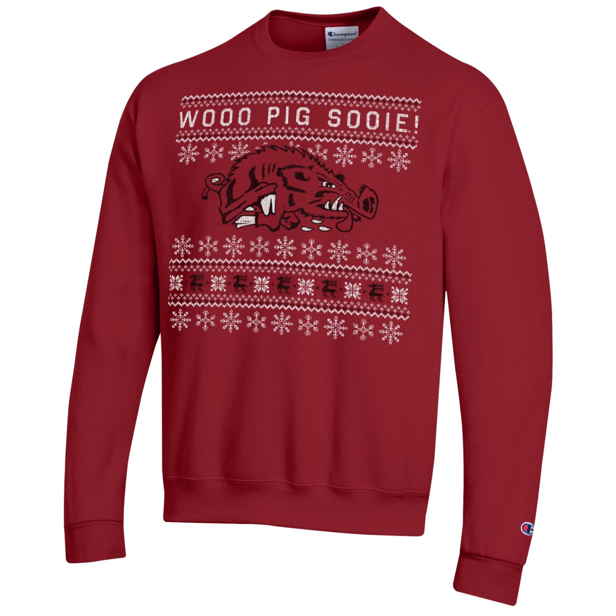 Champion Razorback Slobber Hog Christmas Sweater