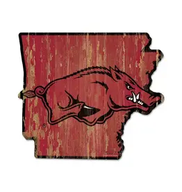 Wincraft Razorback State Shaped 11' X 17" Wood Sign
