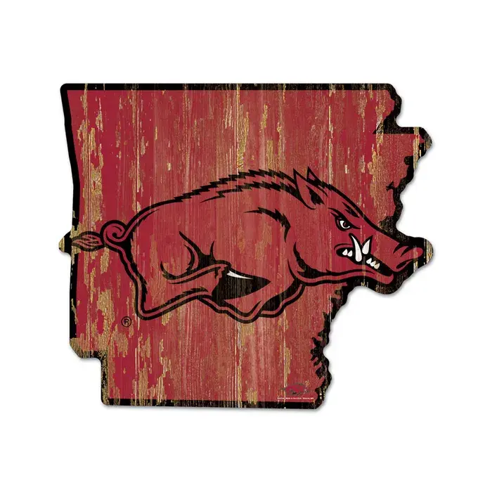 Wincraft Razorback State Shaped 11' X 17" Wood Sign