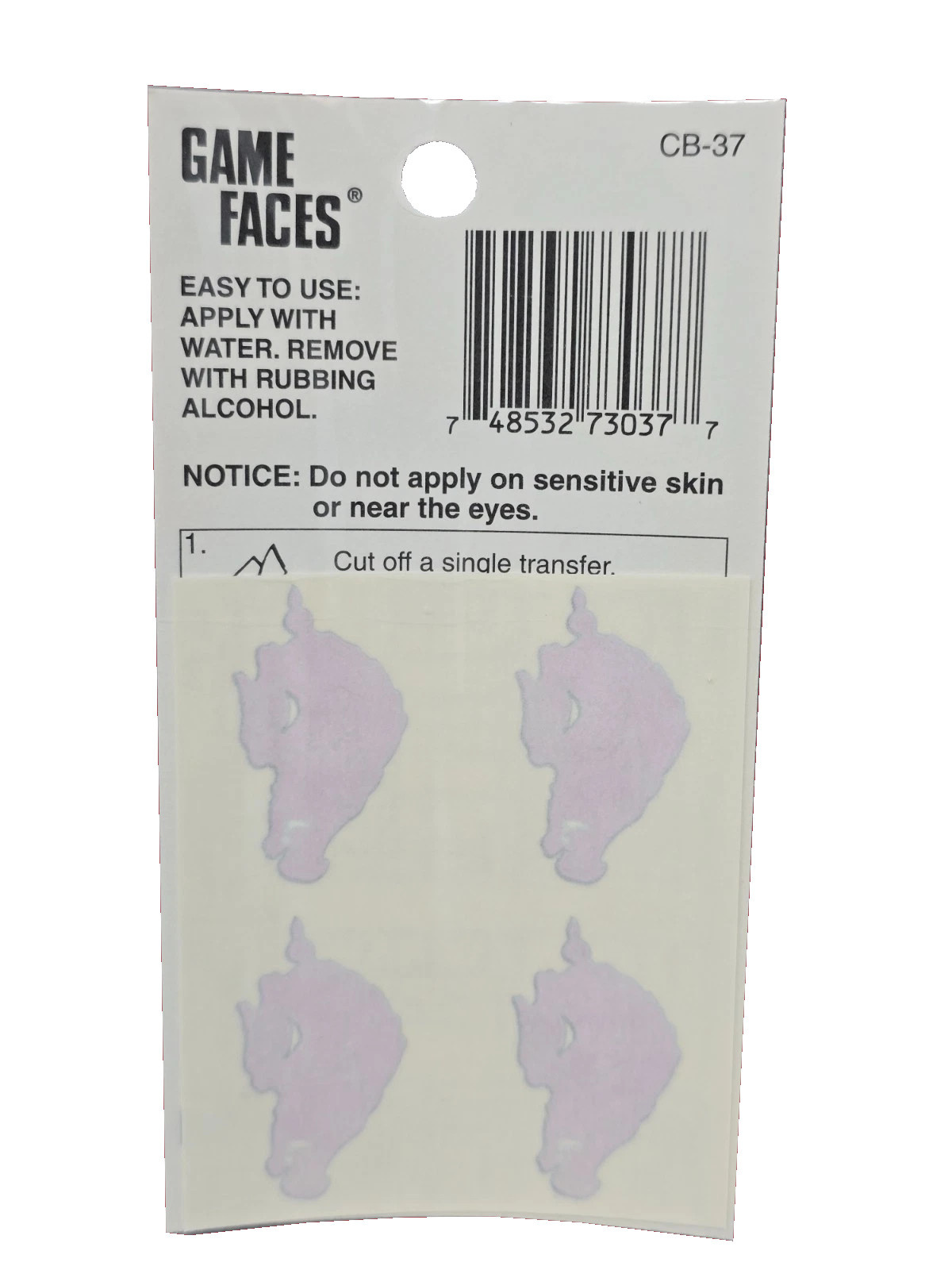 Team Dynamics Vintage Razorback Face Tattoos 4 PK