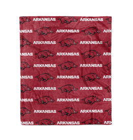 Logo Brands Arkansas Razorback Plush Throw 50x60