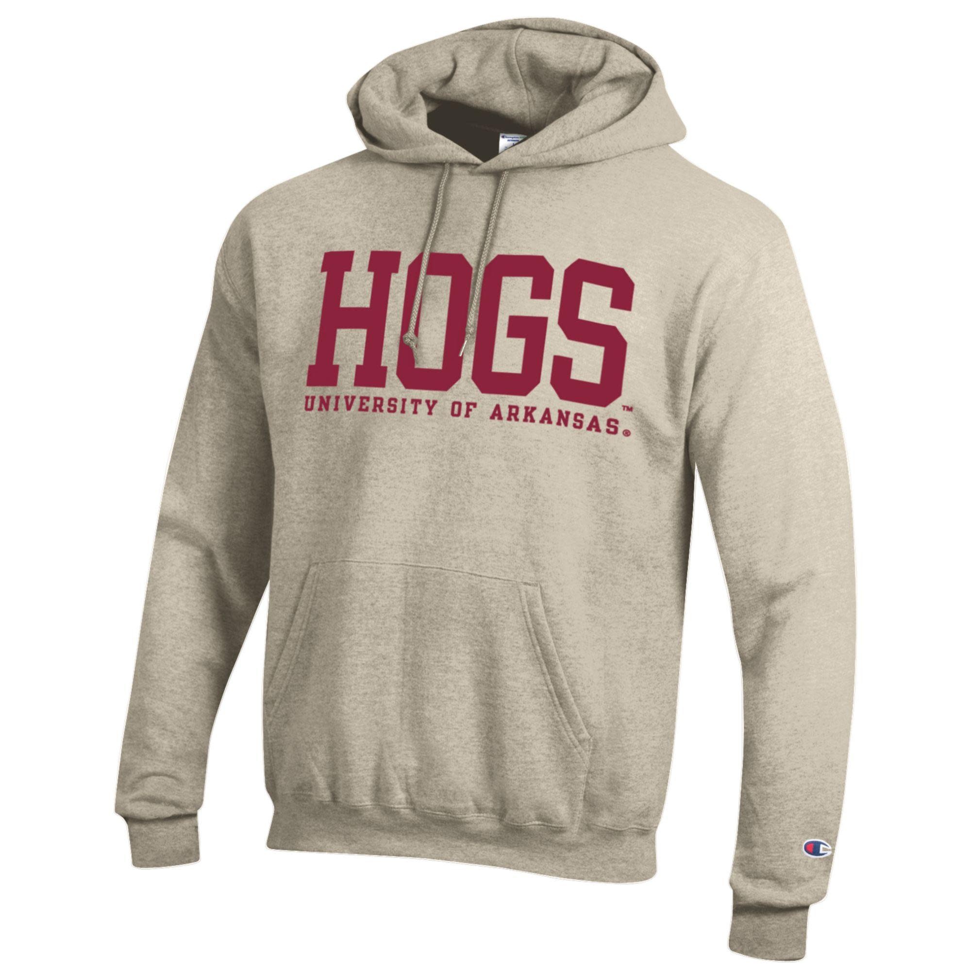 Champion Razorback Powerblend HOGS Contrasting  Versa Twill Hood