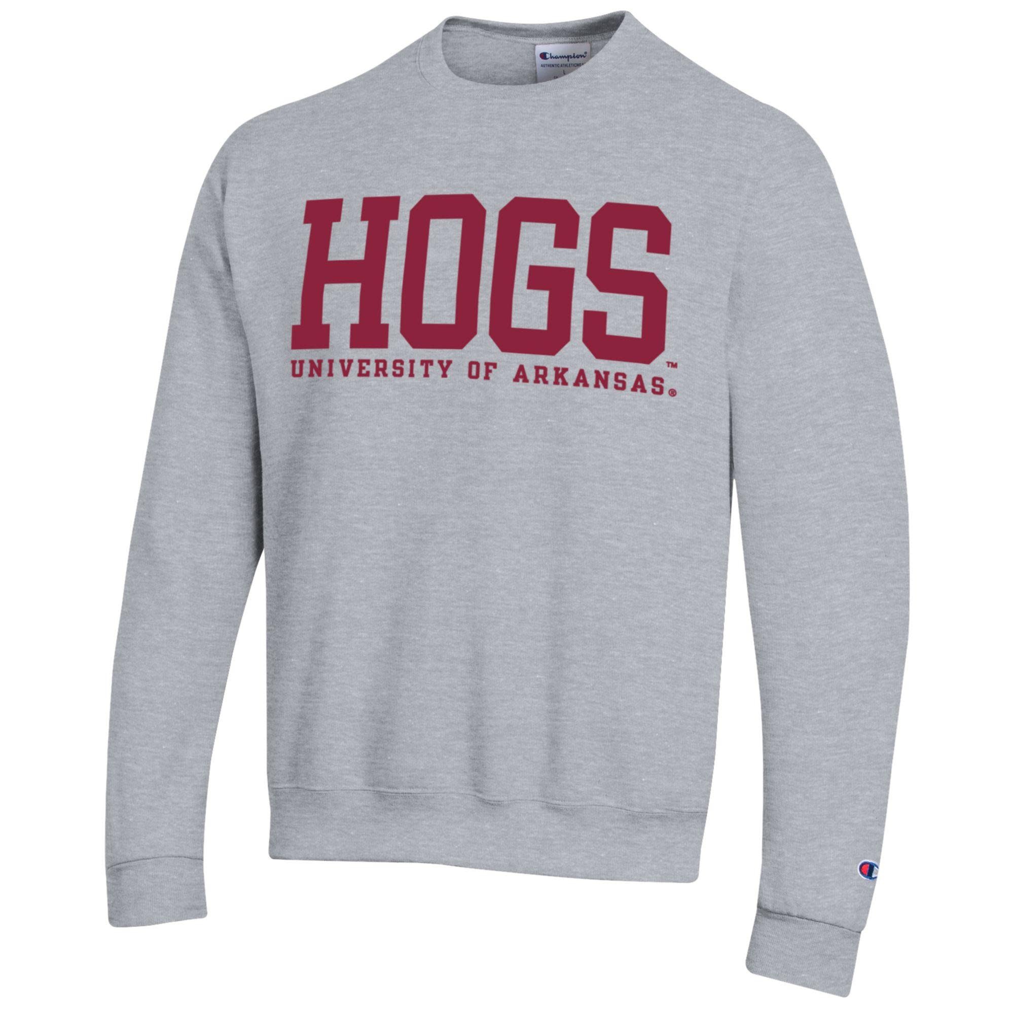 Champion Razorback Powerblend HOGS Contrasting  Versa Twill Crew