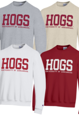 Champion Razorback Powerblend HOGS Contrasting  Versa Twill Crew