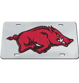 Wincraft RAZORBACK Mirror Background Red Hog ACRYLIC LICENSE PLATE