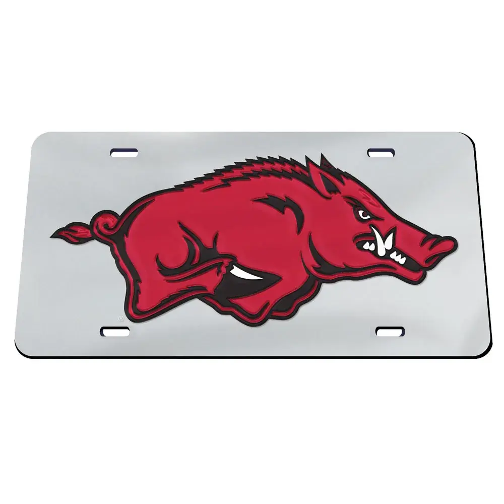 Wincraft RAZORBACK Mirror Background Red Hog ACRYLIC LICENSE PLATE