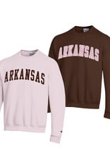 Champion Razorback Power Blend Fleece Twill Logo Crew