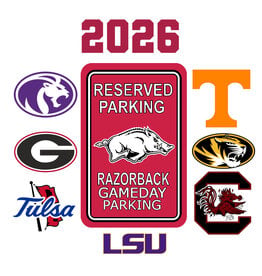 Sooieville Outfiters Razorback 2026 Fayetteville Home Football Gameday RESERVED Parking
