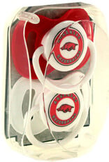 Turnovers Inc Razorback Pacifier Set- Cardinal & White