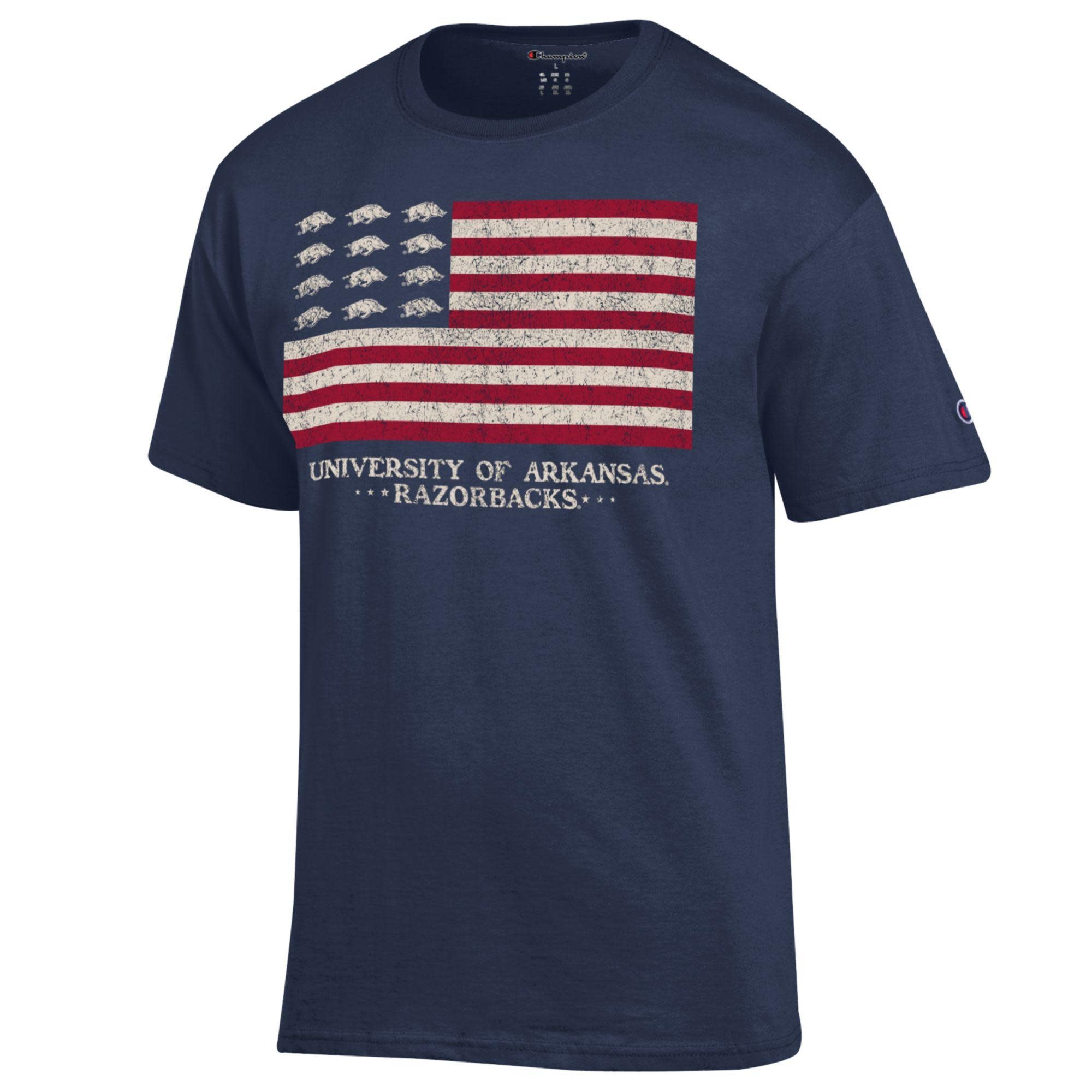 Champion Razorback Flag Tee Mascot Stars