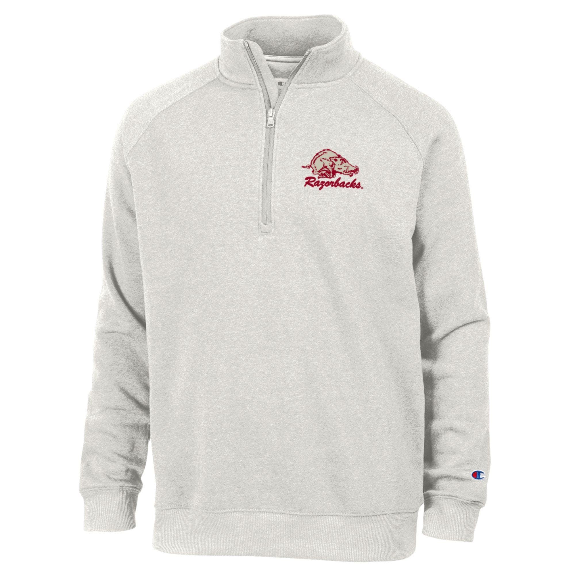 Champion Razorback Triumph Tri Blend Fleece Raglan 1/4 Zip Sweatshirt