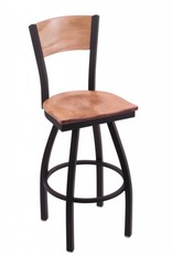 Holland Bar Stool Laser etched Razorback wood swivel stool