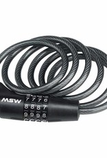 MSW CLK-110 Combination Cable Lock, 10mm x 6', Black