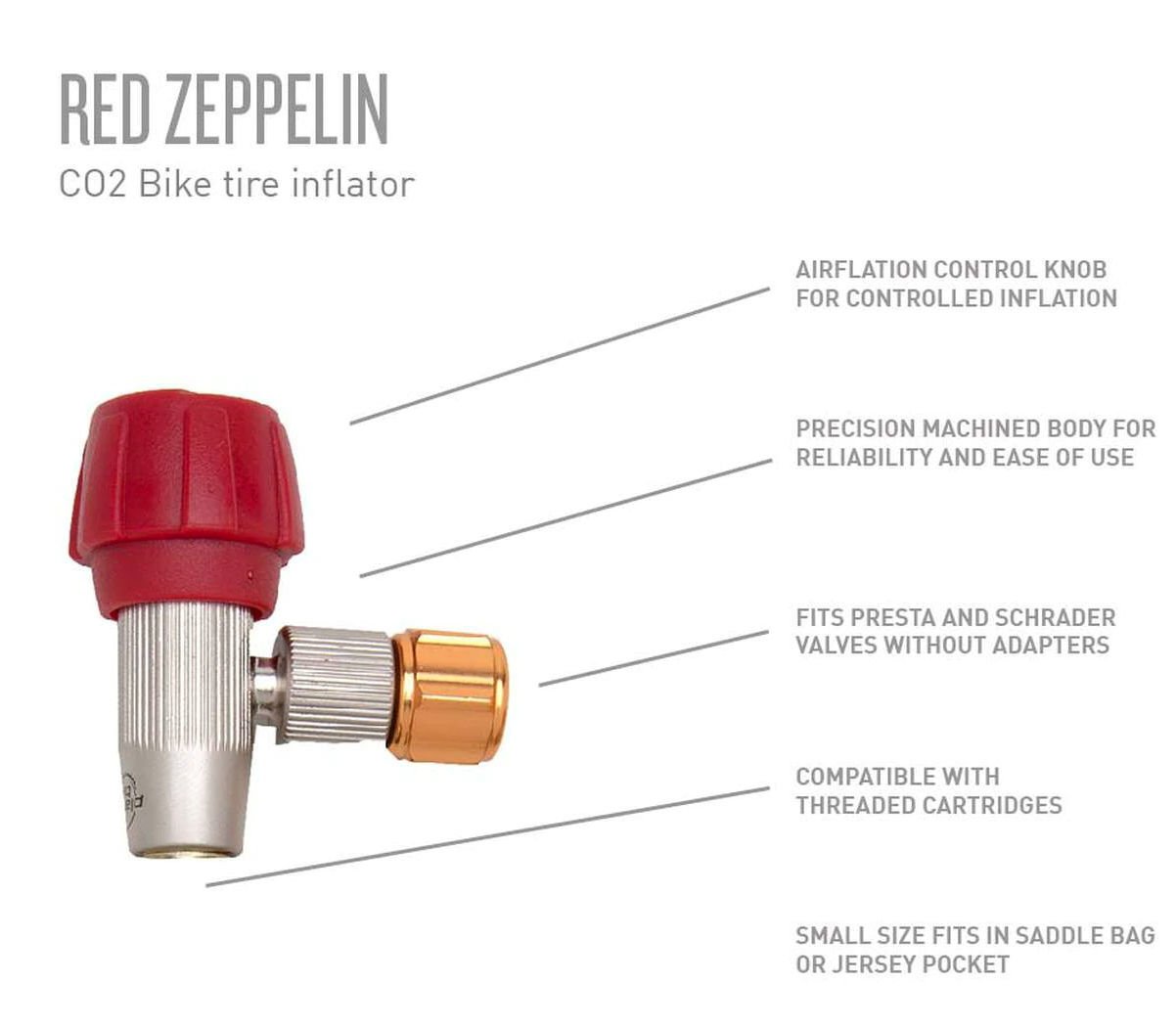 Planet Bike Red Zepplin CO2 Inflator