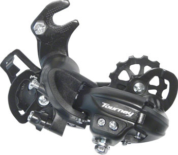 Shimano Tourney RD-TY300-SGS Rear Derailleur - 6,7 Speed, Long Cage, Black, Dropout Claw Hanger