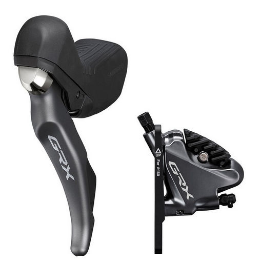 Shimano GRX ST-RX810 2 x 11-Speed Left  Shifter/Hydraulic Brake Lever with BR-RX810 Flat Mount Caliper, 1000mm Hose