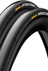 Continental Continental Attack/Force Comp Tire Combo - 700 x 24/22, Tubular, Black, BlackChili, Vectran Breaker, Pair