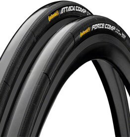 Continental Continental Attack/Force Comp Tire Combo - 700 x 24/22, Tubular, Black, BlackChili, Vectran Breaker, Pair