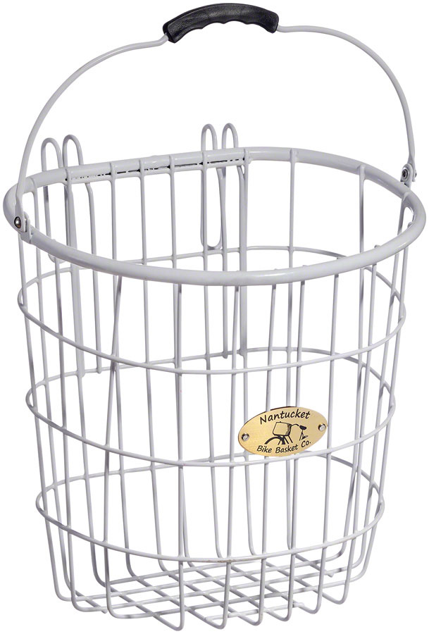 Nantucket Bike Basket Surfside Rear Wire D Pannier Basket - White