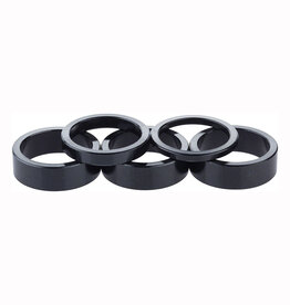 Problem Solvers Headset Stack Spacer - 25.4, 3mm (1), 5mm (1), 10mm (3), Aluminum, Black, Assorted 5 Piece Kit