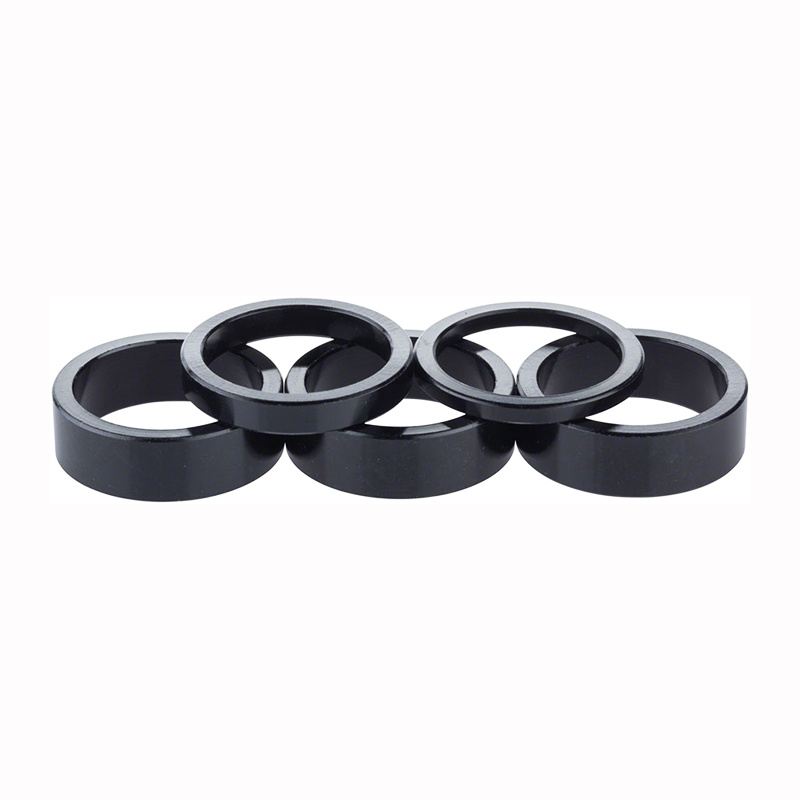 Problem Solvers Headset Stack Spacer - 25.4, 3mm (1), 5mm (1), 10mm (3), Aluminum, Black, Assorted 5 Piece Kit